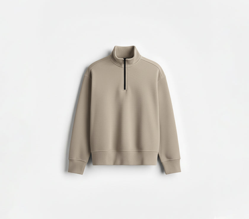 [OZS] Oversized Quarter Zipper Sweatshirt