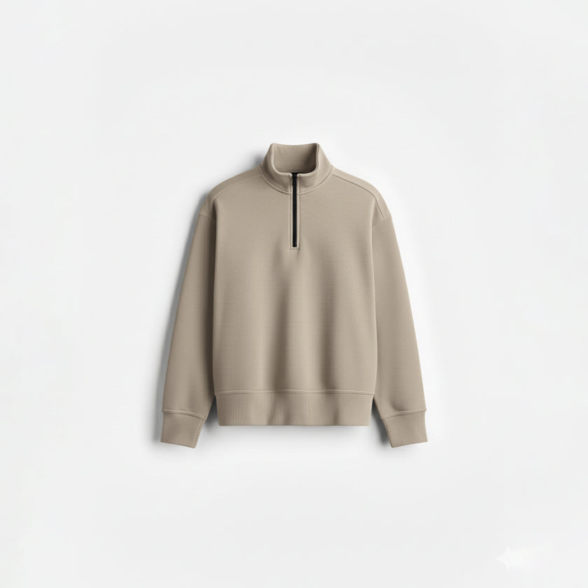[OZS] Oversized Quarter Zipper Sweatshirt