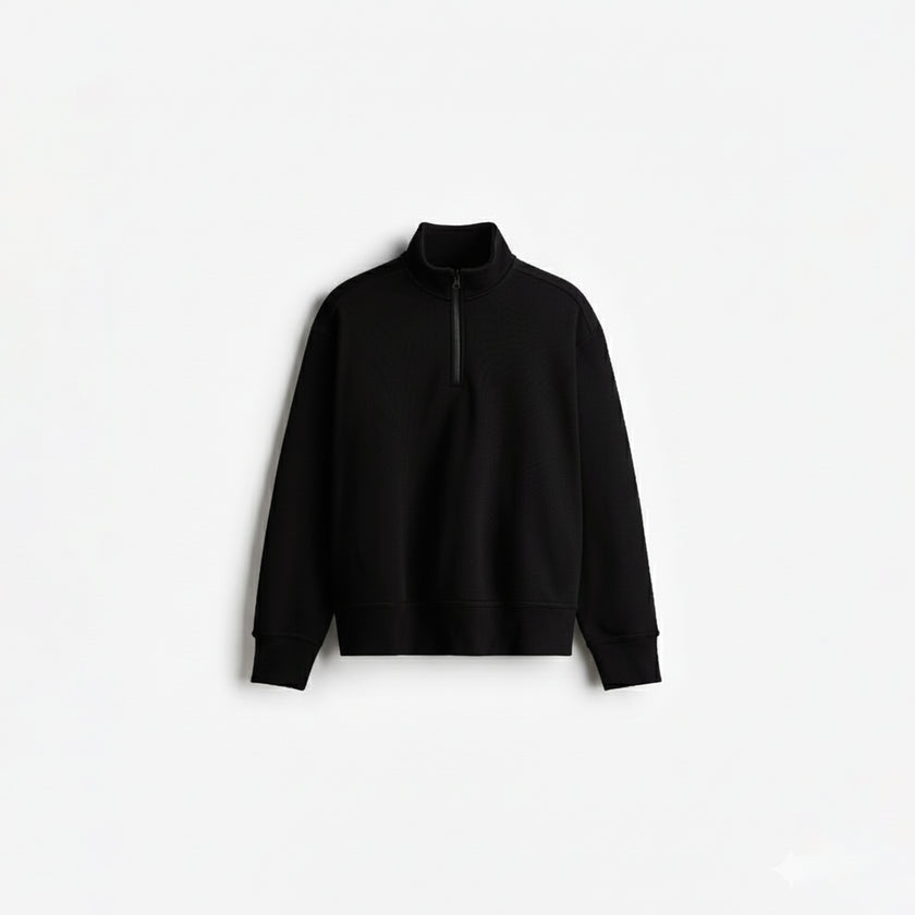 [OZS] Oversized Quarter Zipper Sweatshirt