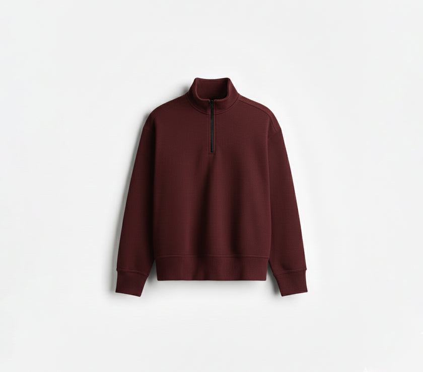 [OZS] Oversized Quarter Zipper Sweatshirt