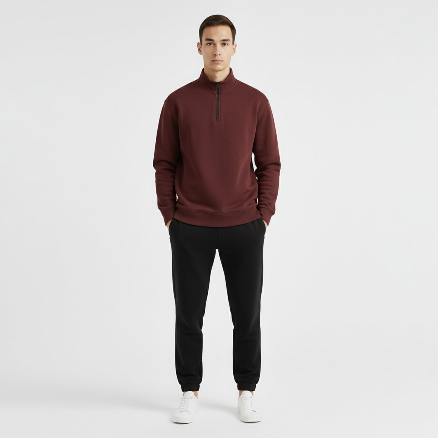 [OZS] Oversized Quarter Zipper Sweatshirt