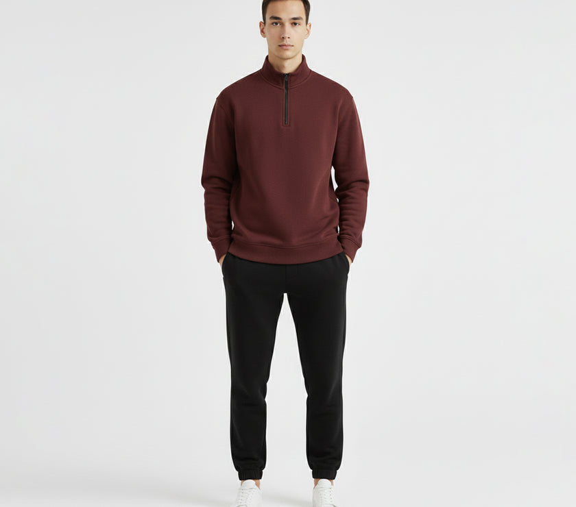 [OZS] Oversized Quarter Zipper Sweatshirt