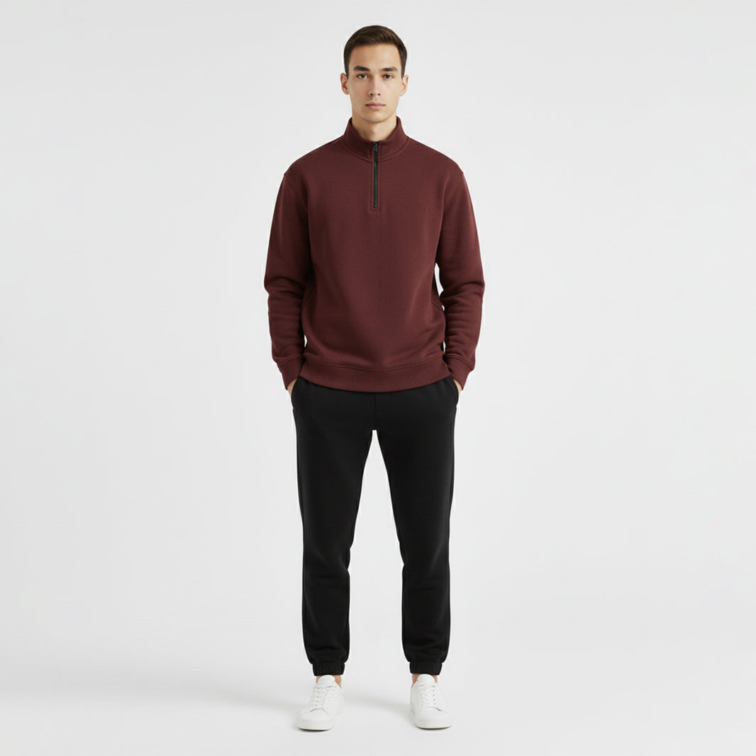 [OZS] Oversized Quarter Zipper Sweatshirt