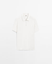 [RT] Quarter zipper Waffle Polo