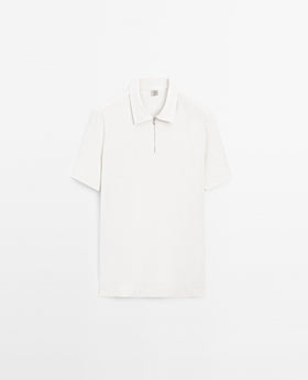[RT] Quarter zipper Waffle Polo