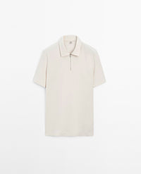 [RT] Quarter zipper Waffle Polo