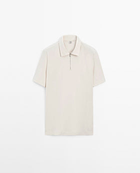 [RT] Quarter zipper Waffle Polo