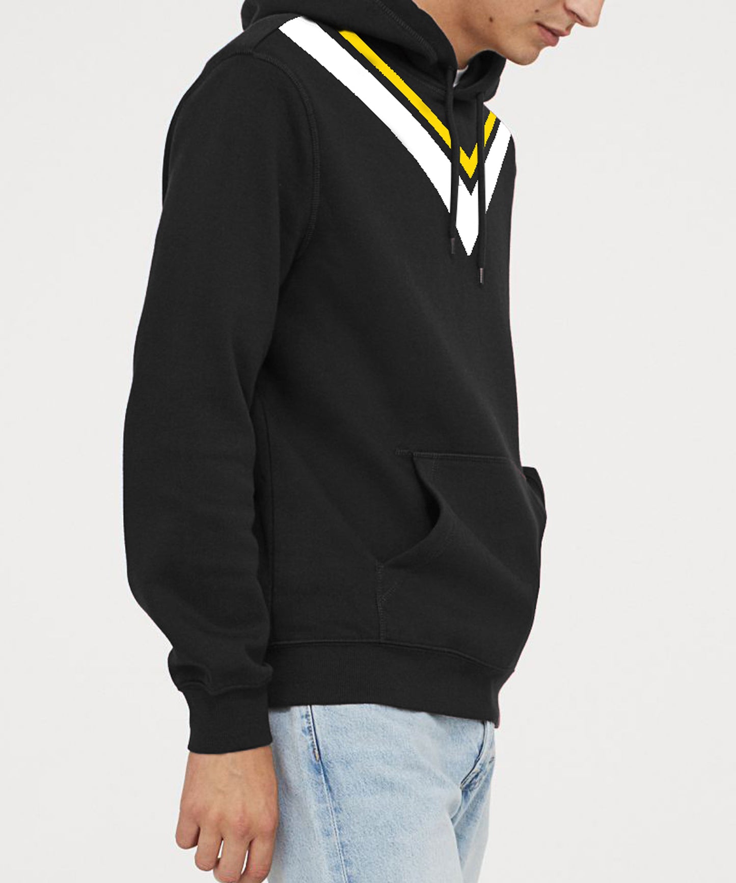 V Double Stripped Hoodie