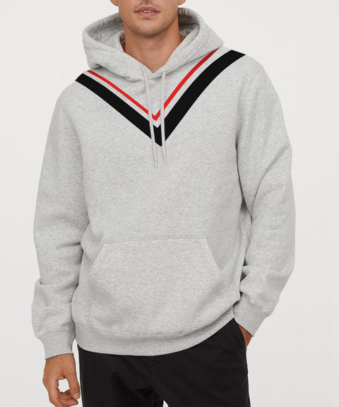 V Double Stripped Hoodie